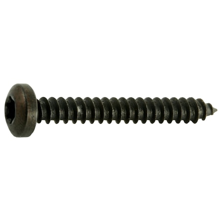 Midwest Fastener Sheet Metal Screw, #8 x 1-1/4 in, Black Steel Pan Head Torx Drive, 20 PK 36891